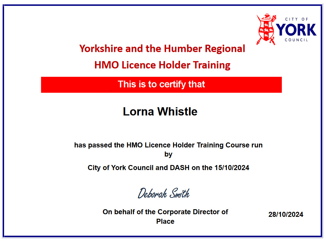 HMO Certificate